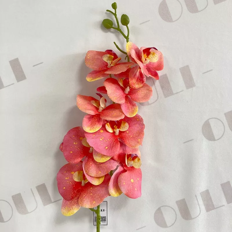 high quality silk orchid with leaves 