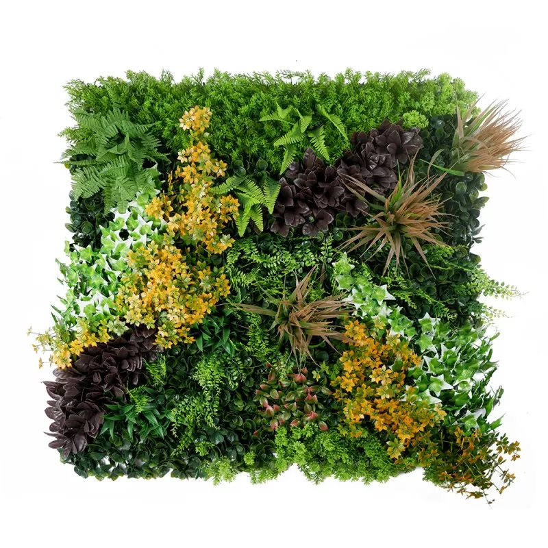 Artificial dracaena and fern foliage for wall décor