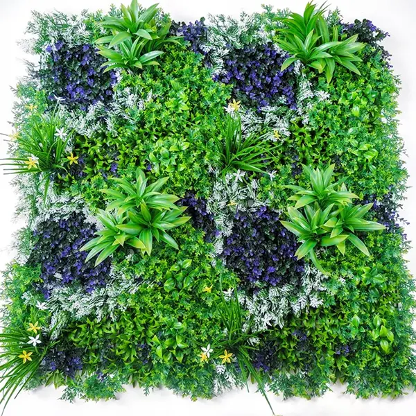 Eco plastic plant wall panel with floral details