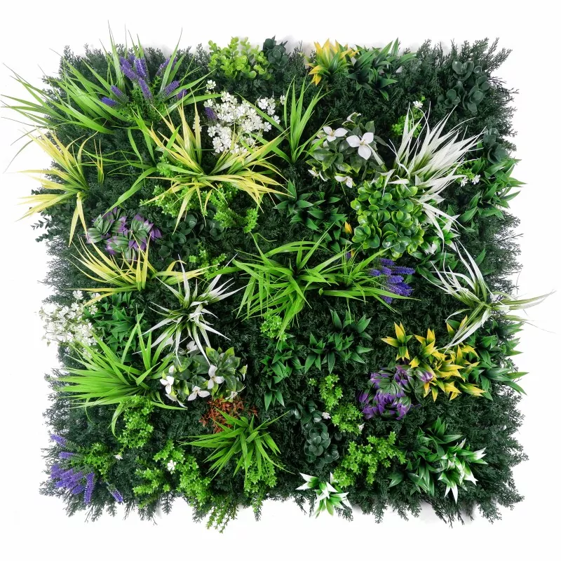 Snap-fit artificial greenery wall for quick installation