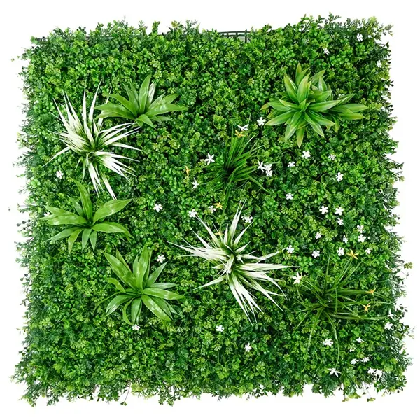 low-maintenance artificial grass backdrop