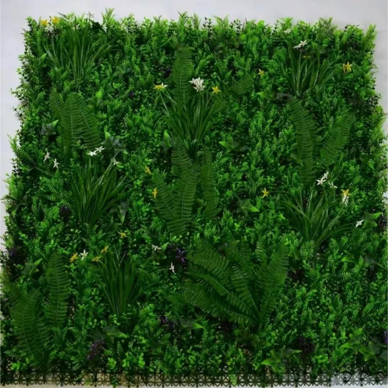 Hook-on synthetic foliage wall for quick installation