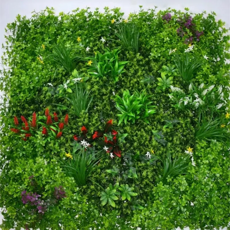 Faux greenery wall panel with custom logo packaging