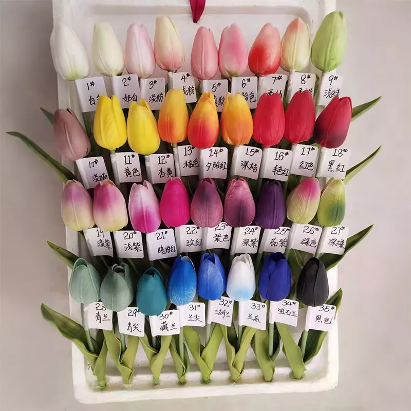 Bunga tulip buatan sentuh nyata