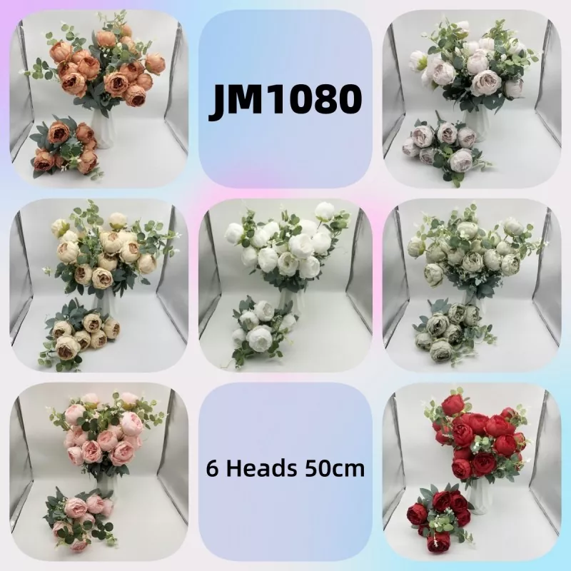 Bunga sutra karangan bunga peony palsu
