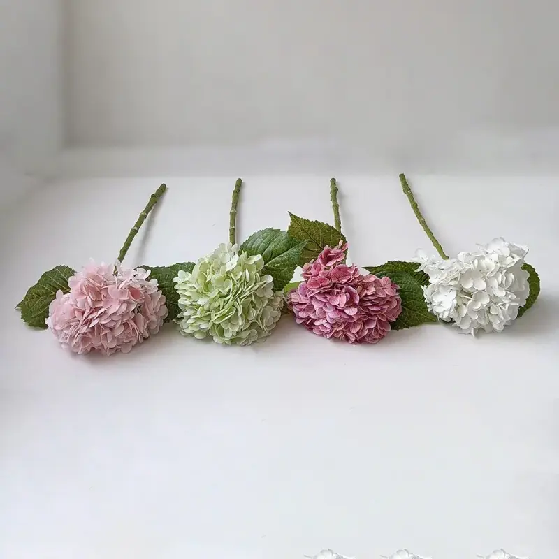 Batang tunggal sentuh nyata hydrangea buatan